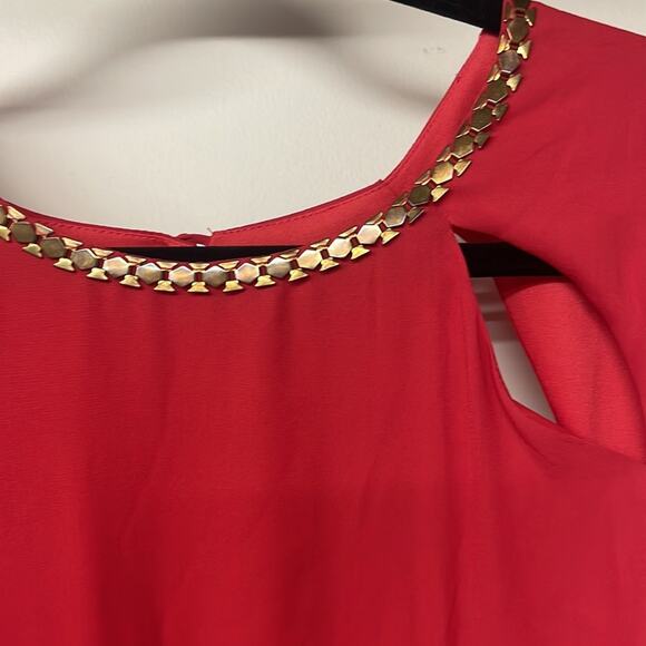 NWT Bisou Bisou Red Sleeveless Dress Size 14 - Picture 3 of 7